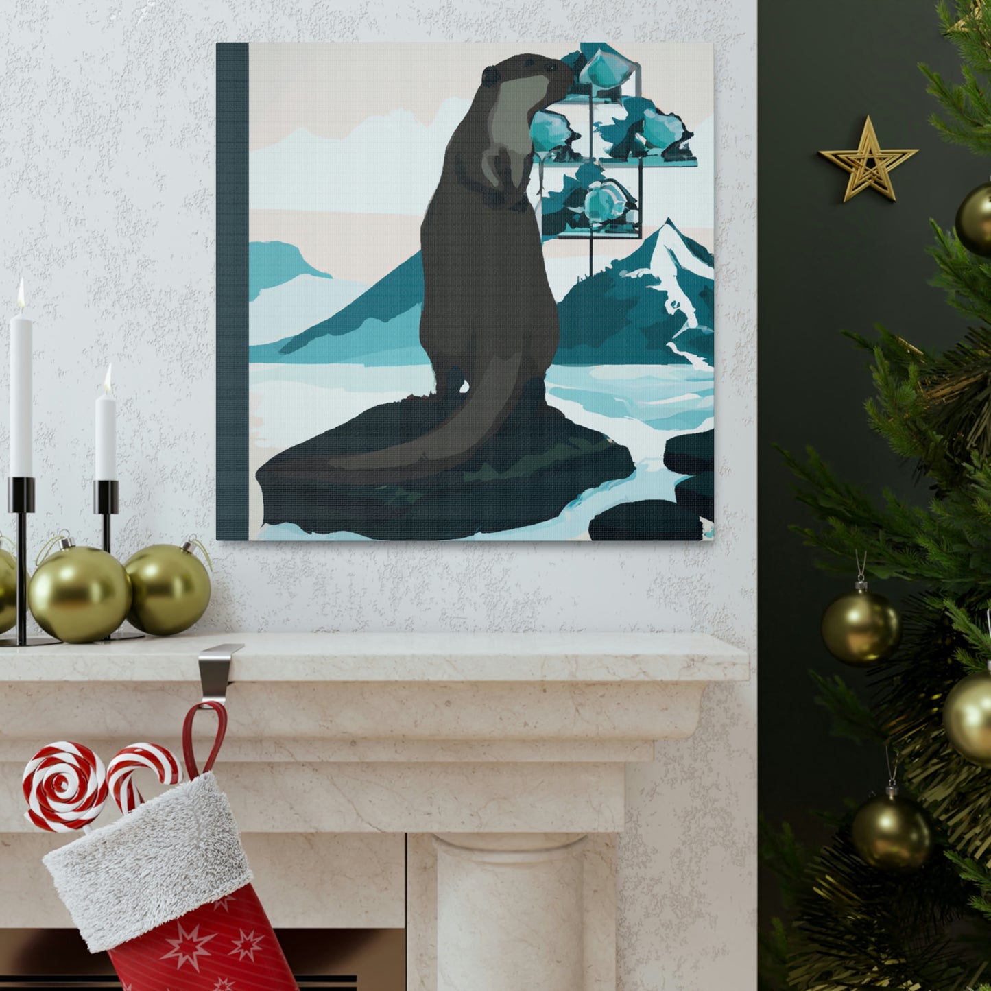 "Otter in Art Deco". - Canvas