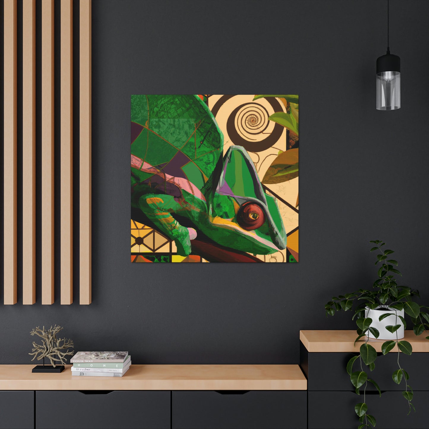 Muted Chameleon Embrace - Canvas