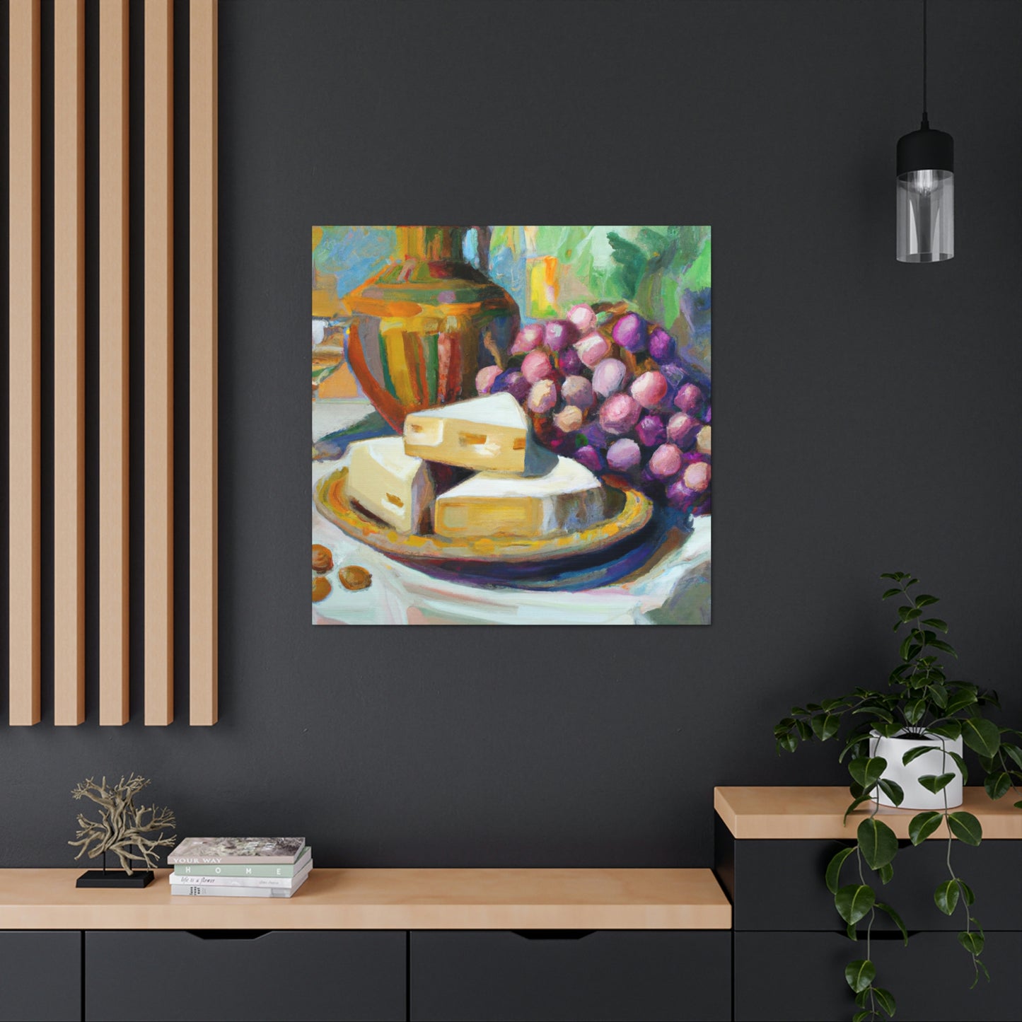 "Cheese and Grapes Feast" - Canvas