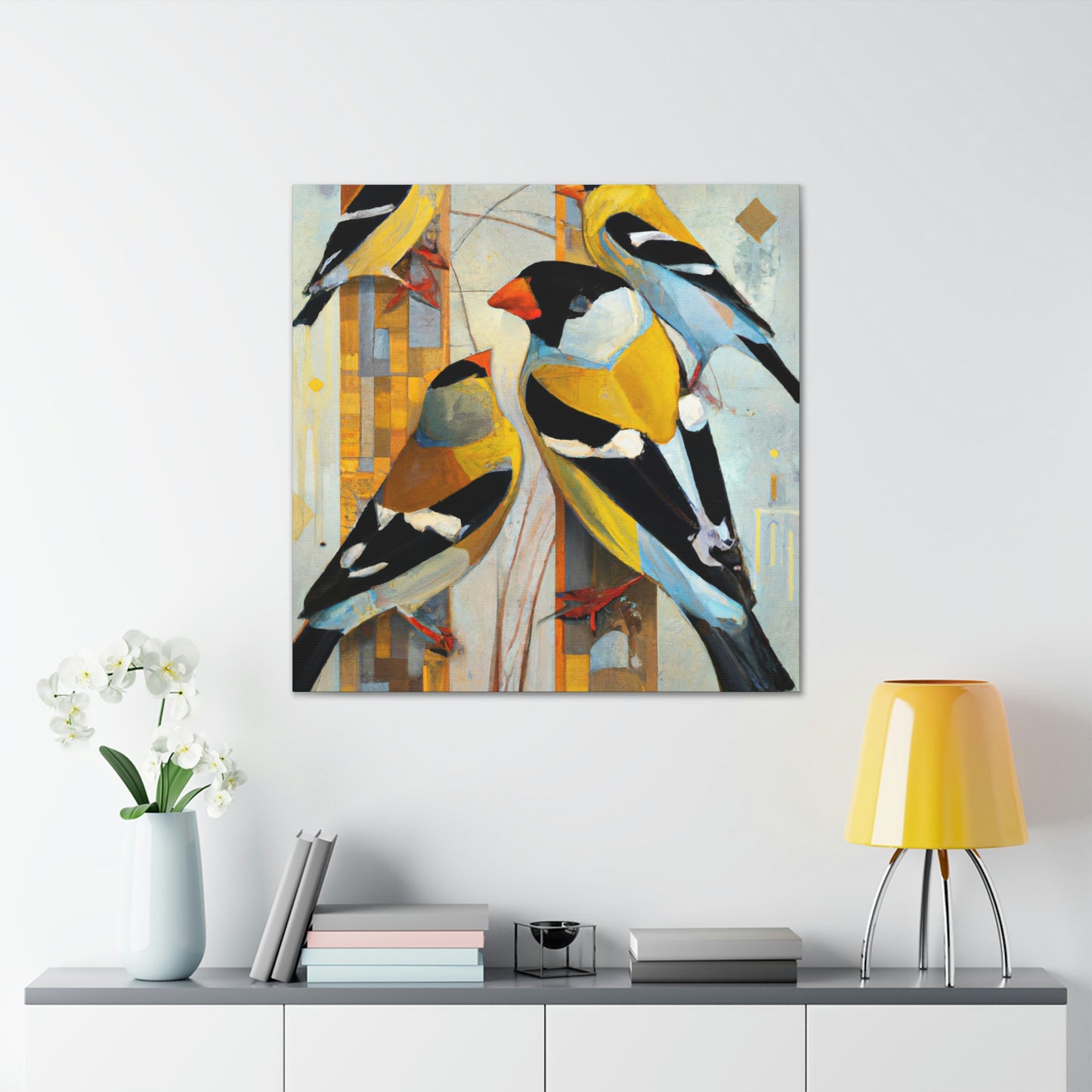 "Goldfinch in Deco Style" - Canvas