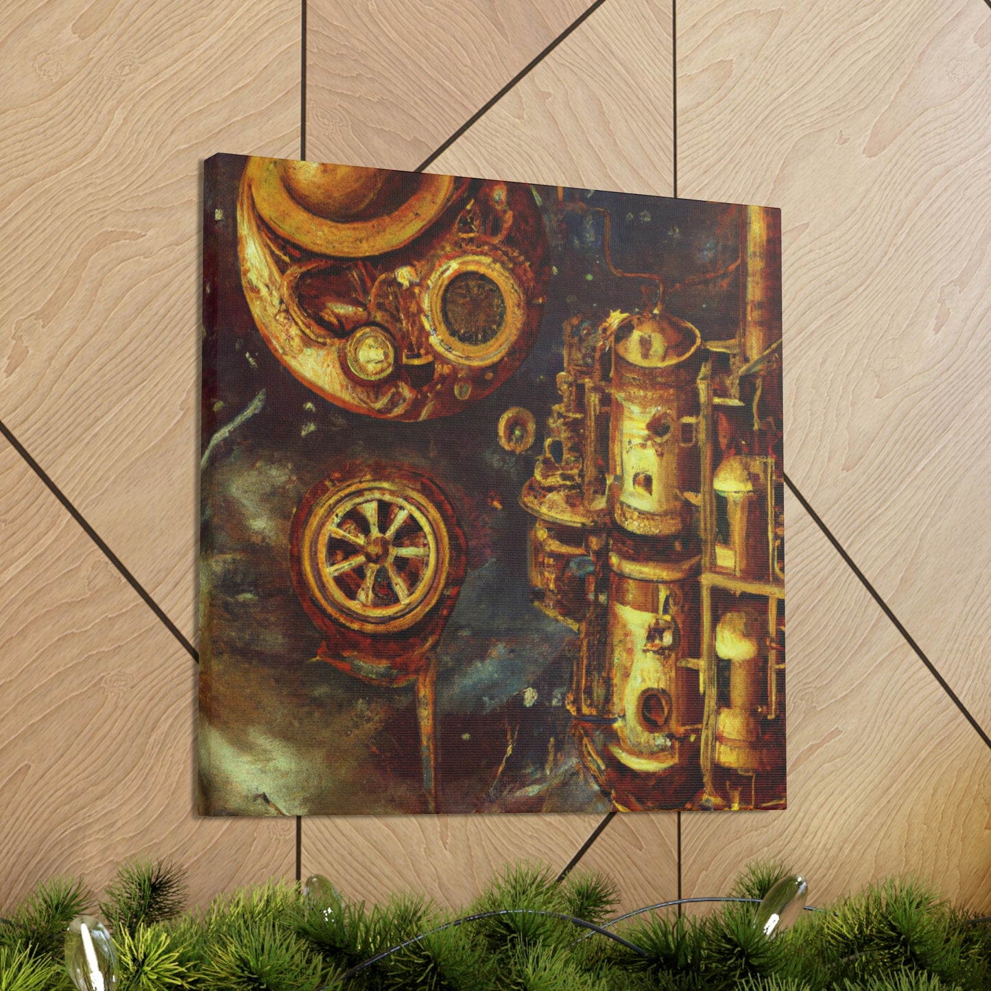 "Steampunk Space Station Dreams" - Canvas