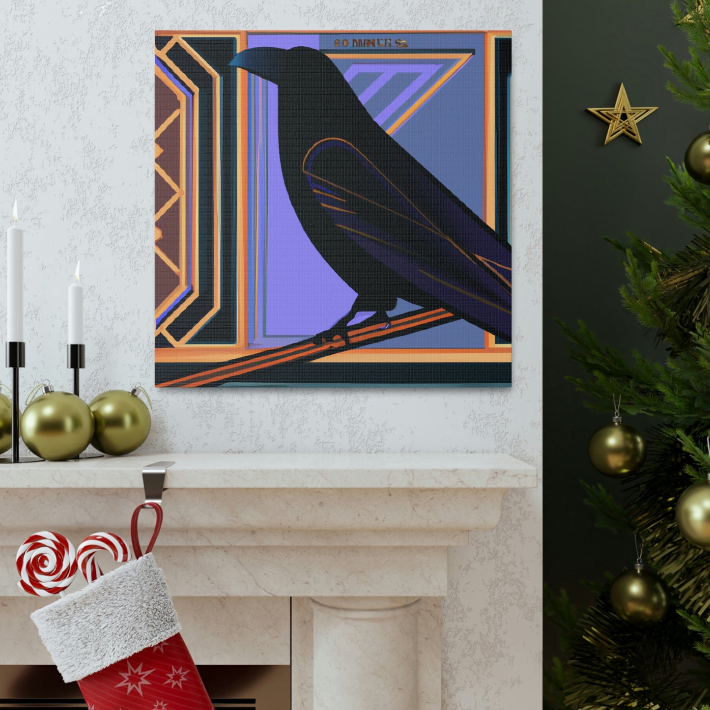 "Crow Over Art Deco." - Canvas