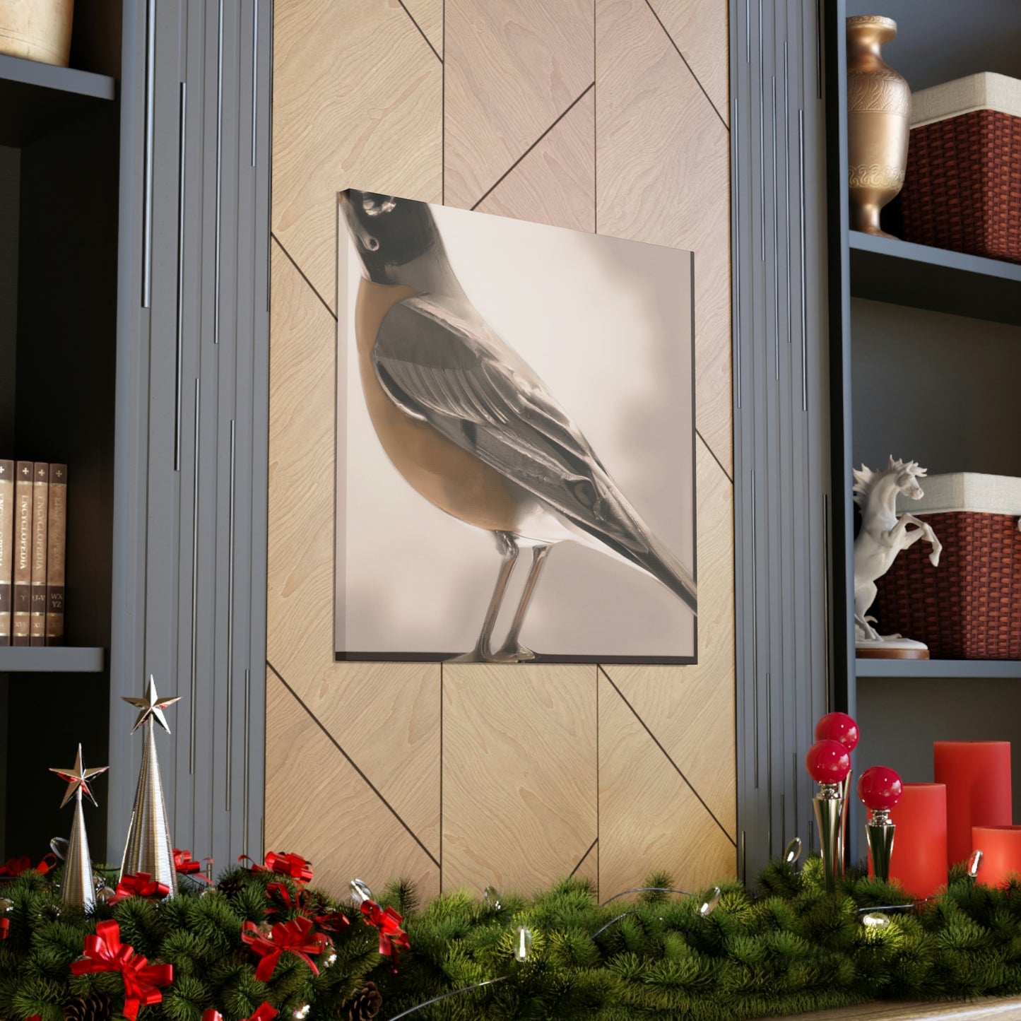 "Robins in Reflection Art" - Canvas