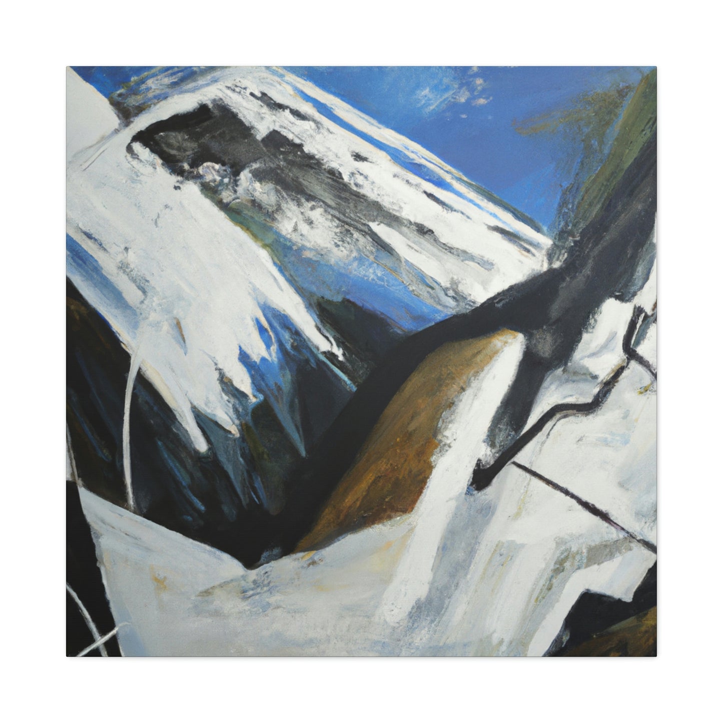 "Snowy Mountain Expressionism" - Canvas