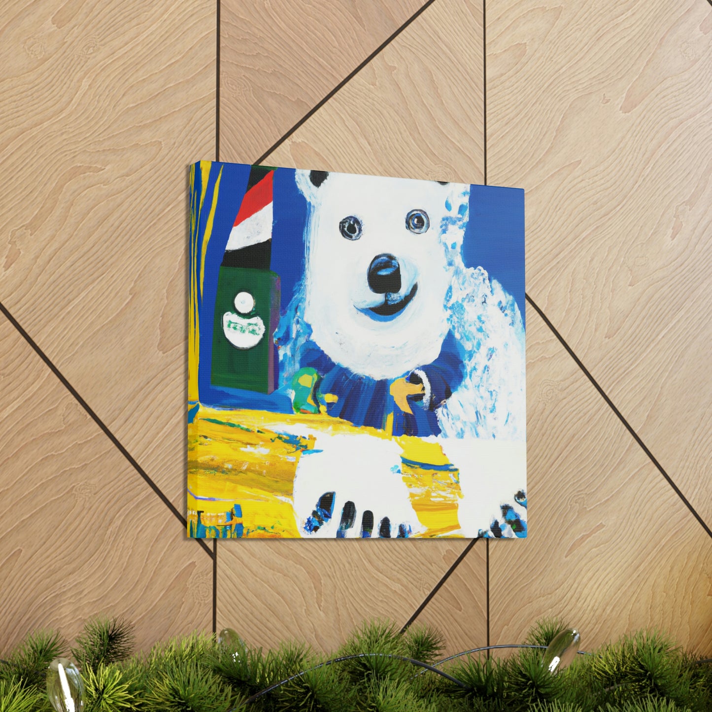 Polar Bear Reflection. - Canvas