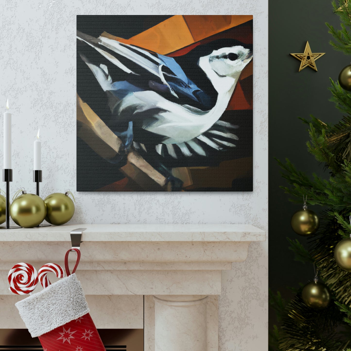 "Nuthatch in Art Deco" - Canvas