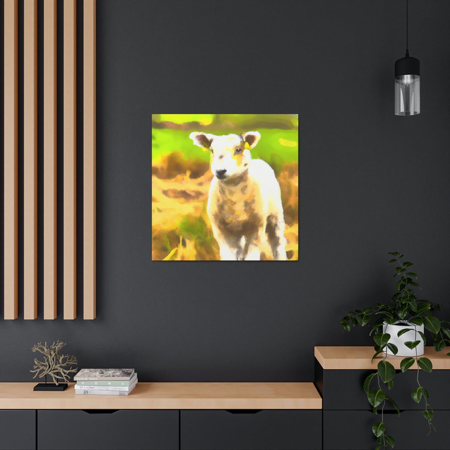 Lamb in Moonlight Glow - Canvas