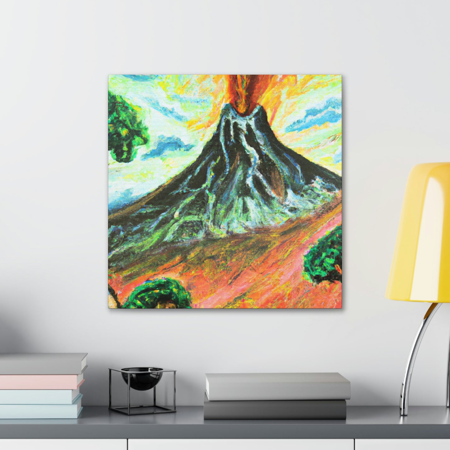 "Volcano Erupts Wildly" - Canvas