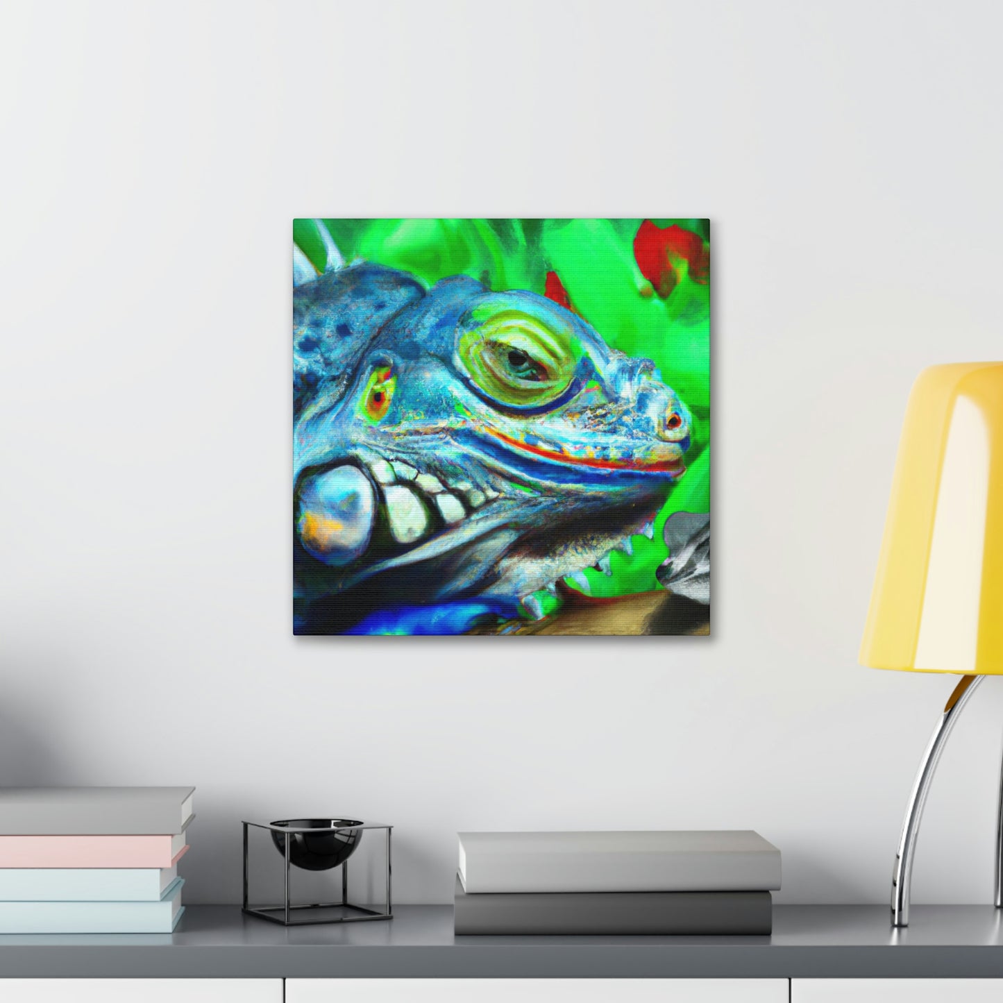 "Green Iguana Dreamscape" - Canvas