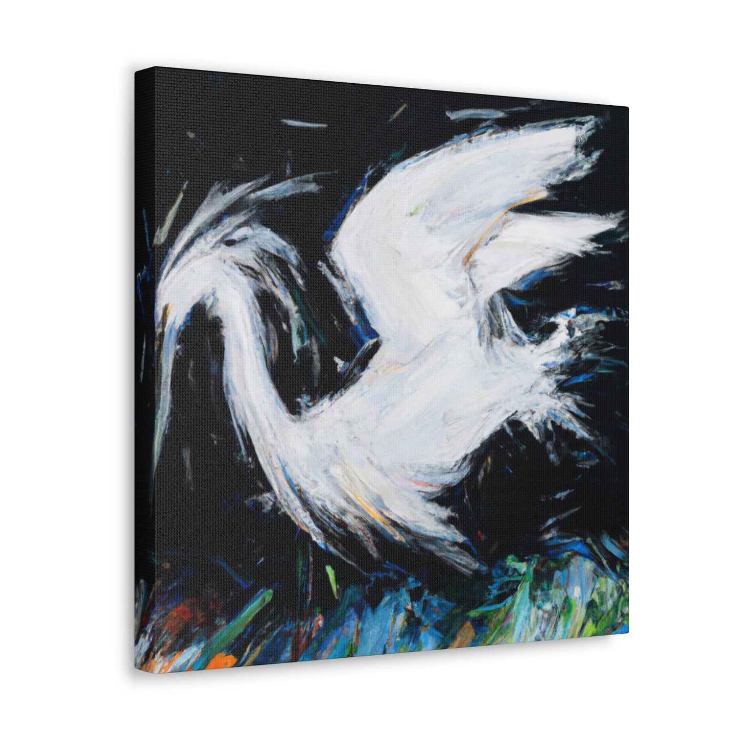 Snowy Egret Splendor. - Canvas