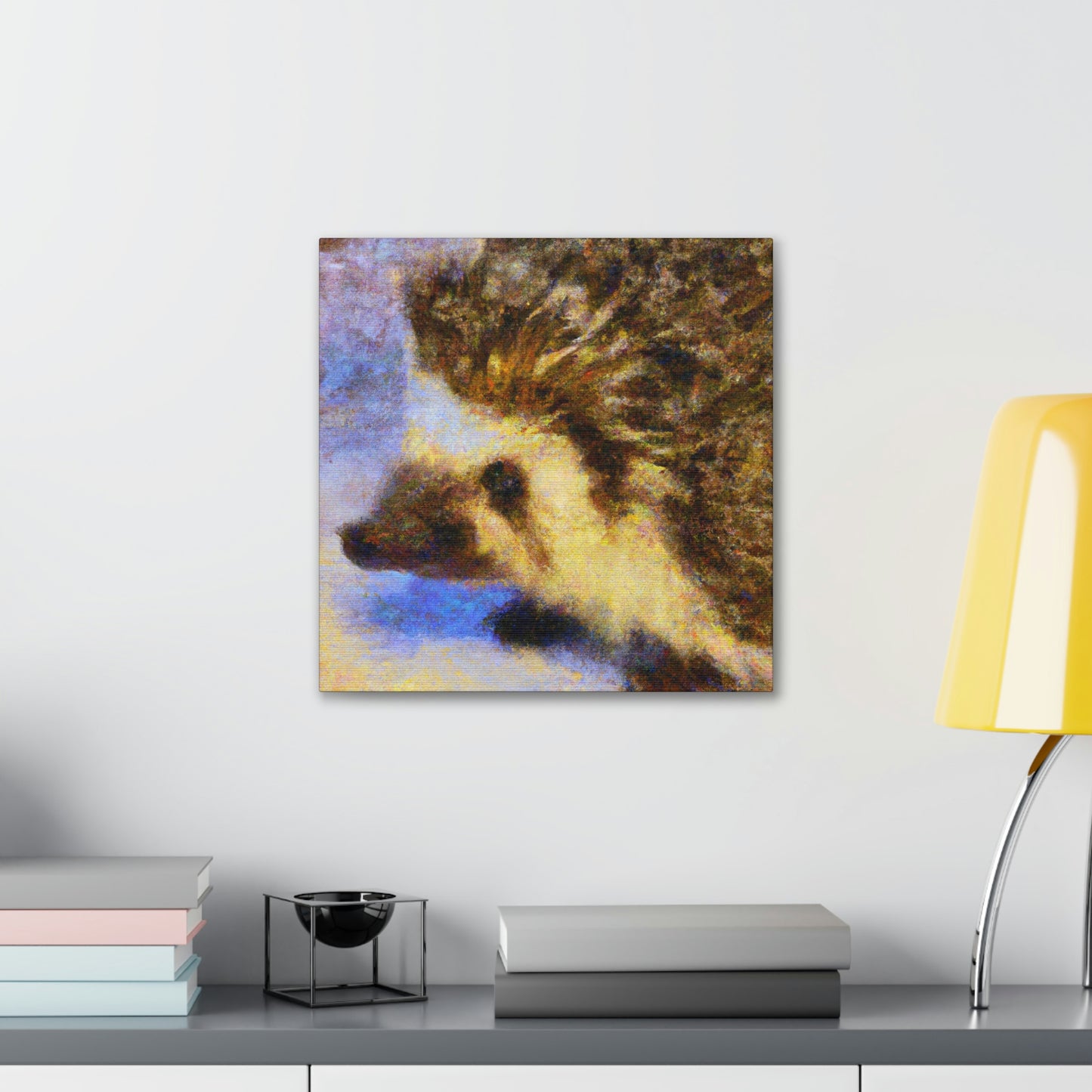 "Hedgehog among Flowers." - Canvas