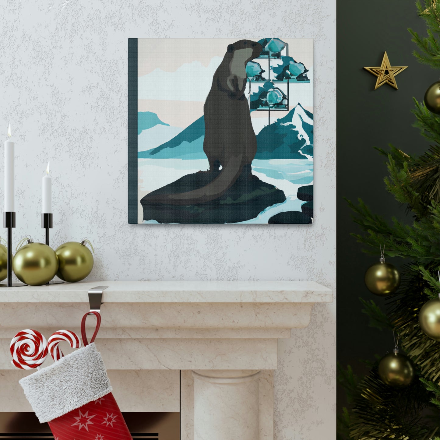 "Otter in Art Deco". - Canvas