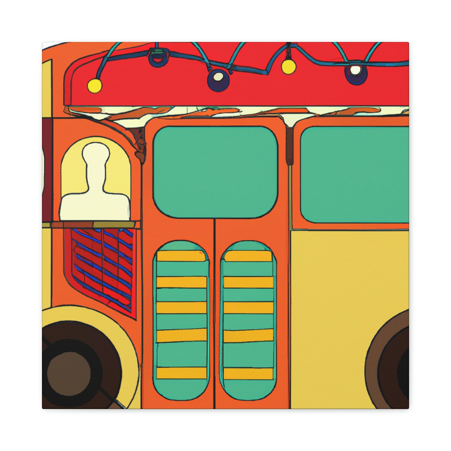 "Bus In Art Deco" - Canvas