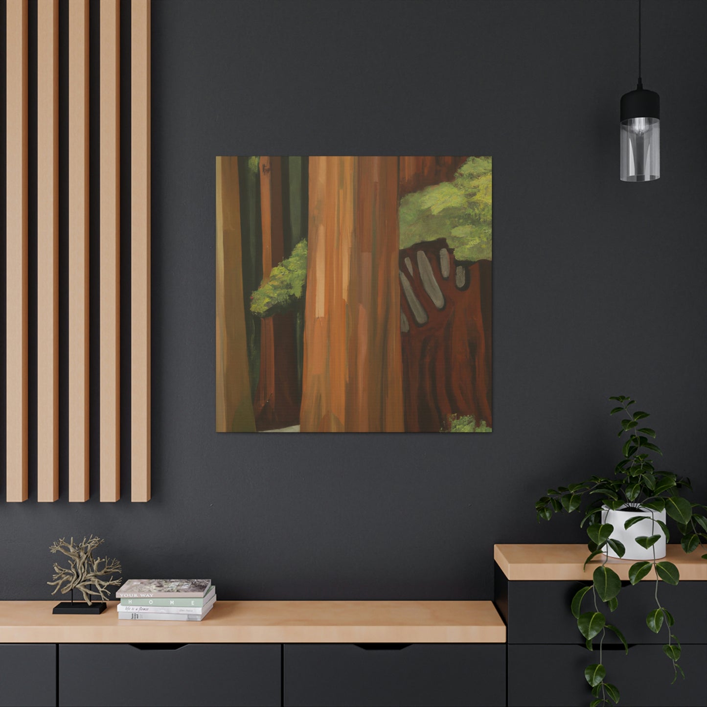 "Redwood Tree in Deco" - Canvas