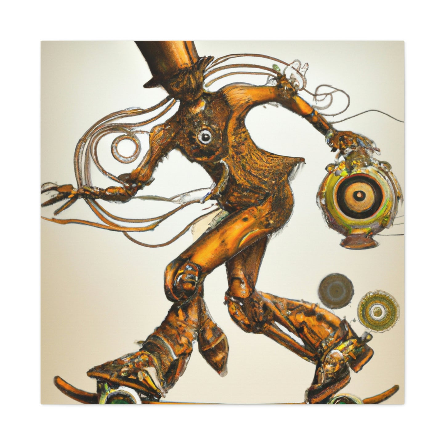 Skateboarding in Steampunk - Canvas