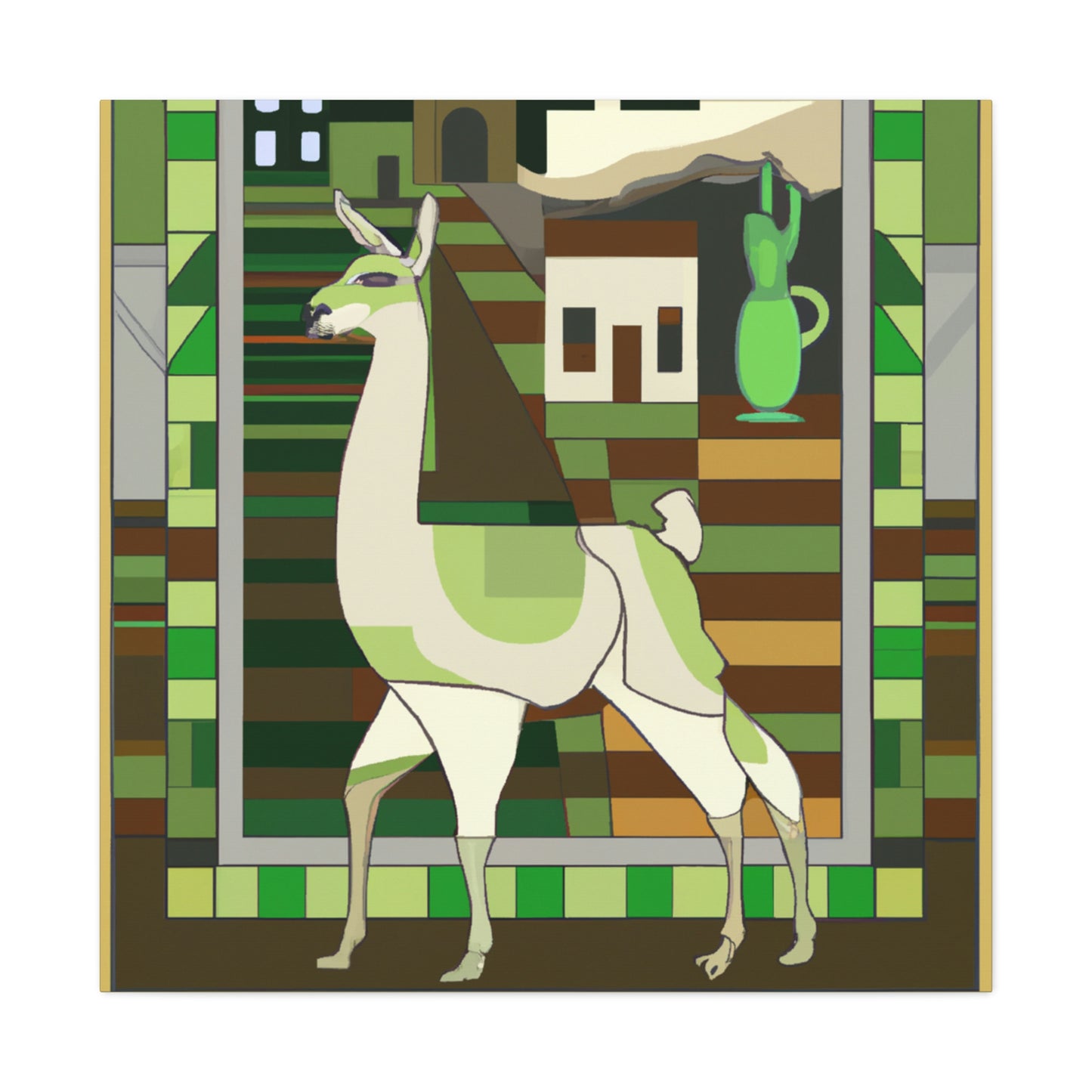 "Llama Art Deco Dream" - Canvas