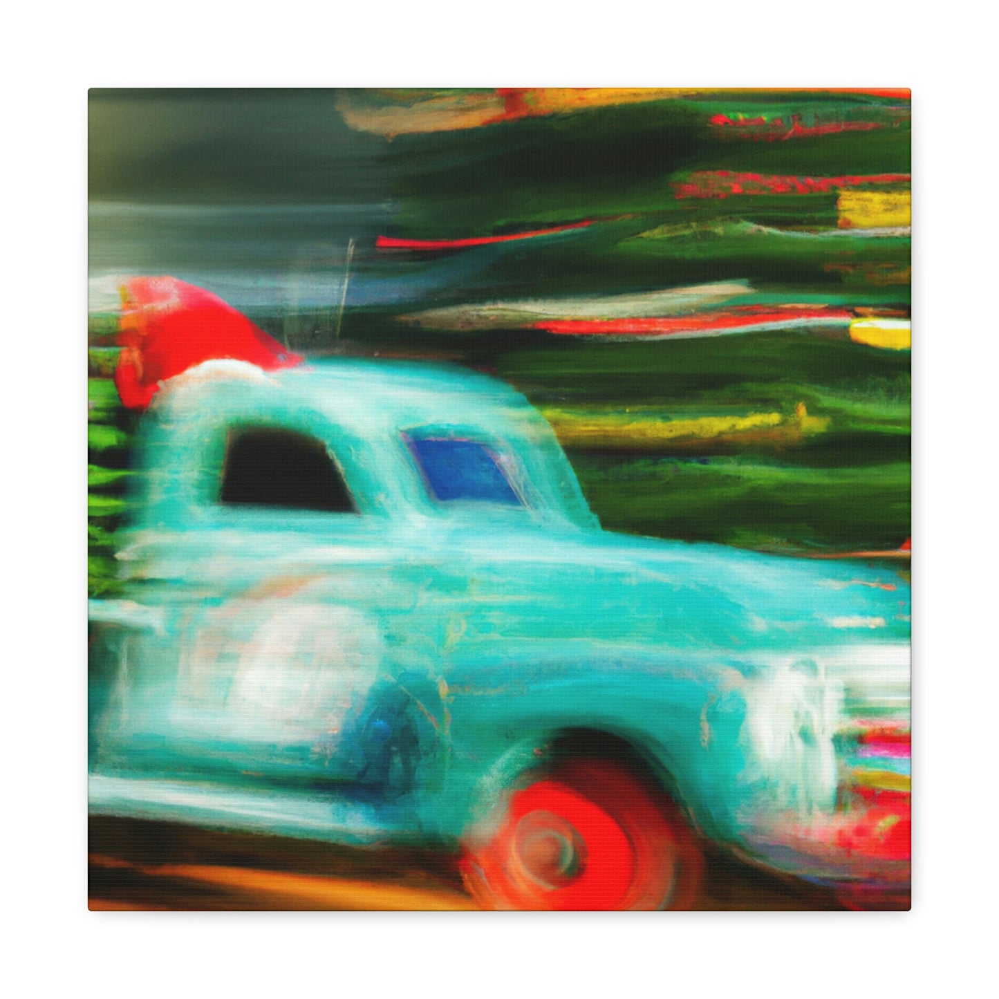 "Vintage Christmas Delivery Truck" - Canvas