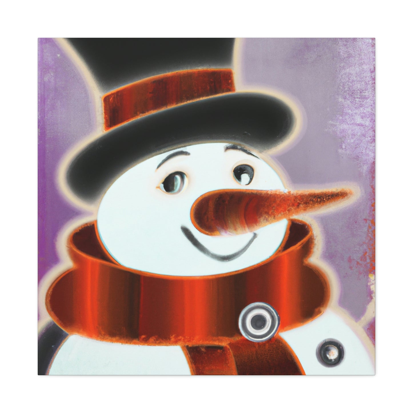 "Snowman's Art Deco Aura" - Canvas