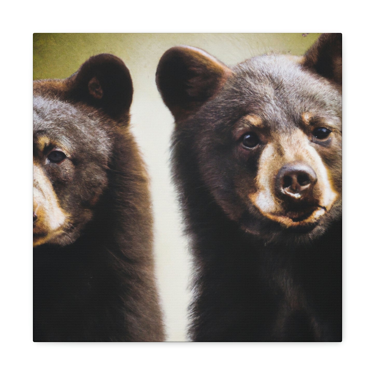 "Black Bears in Nature" - Canvas