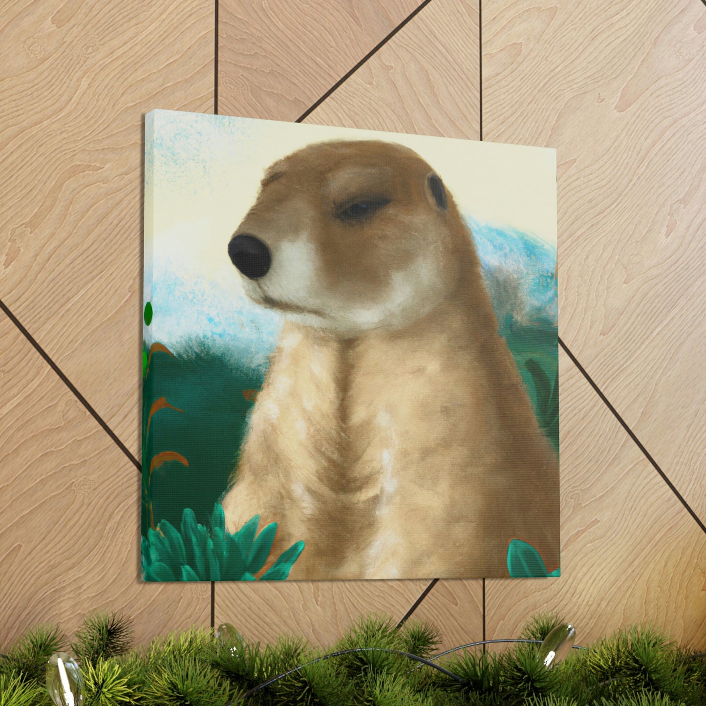 "Prairie Dog Art Deco" - Canvas