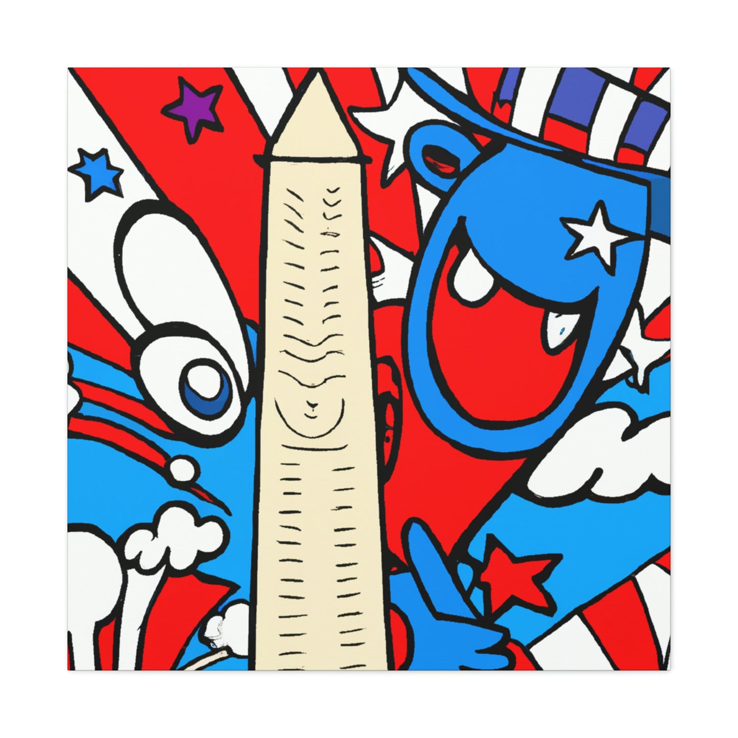 "Washington Monument in Deco" - Canvas