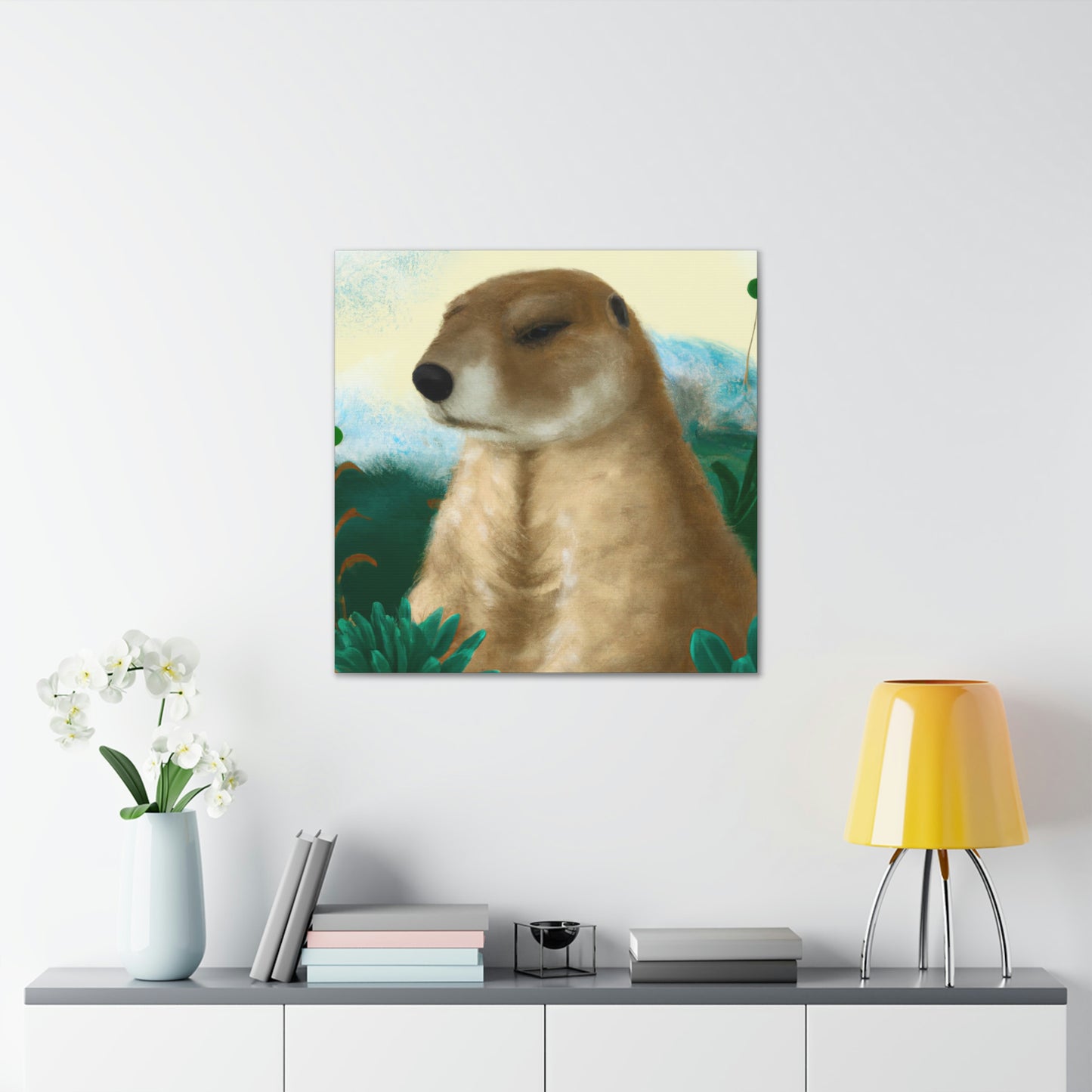 "Prairie Dog Art Deco" - Canvas