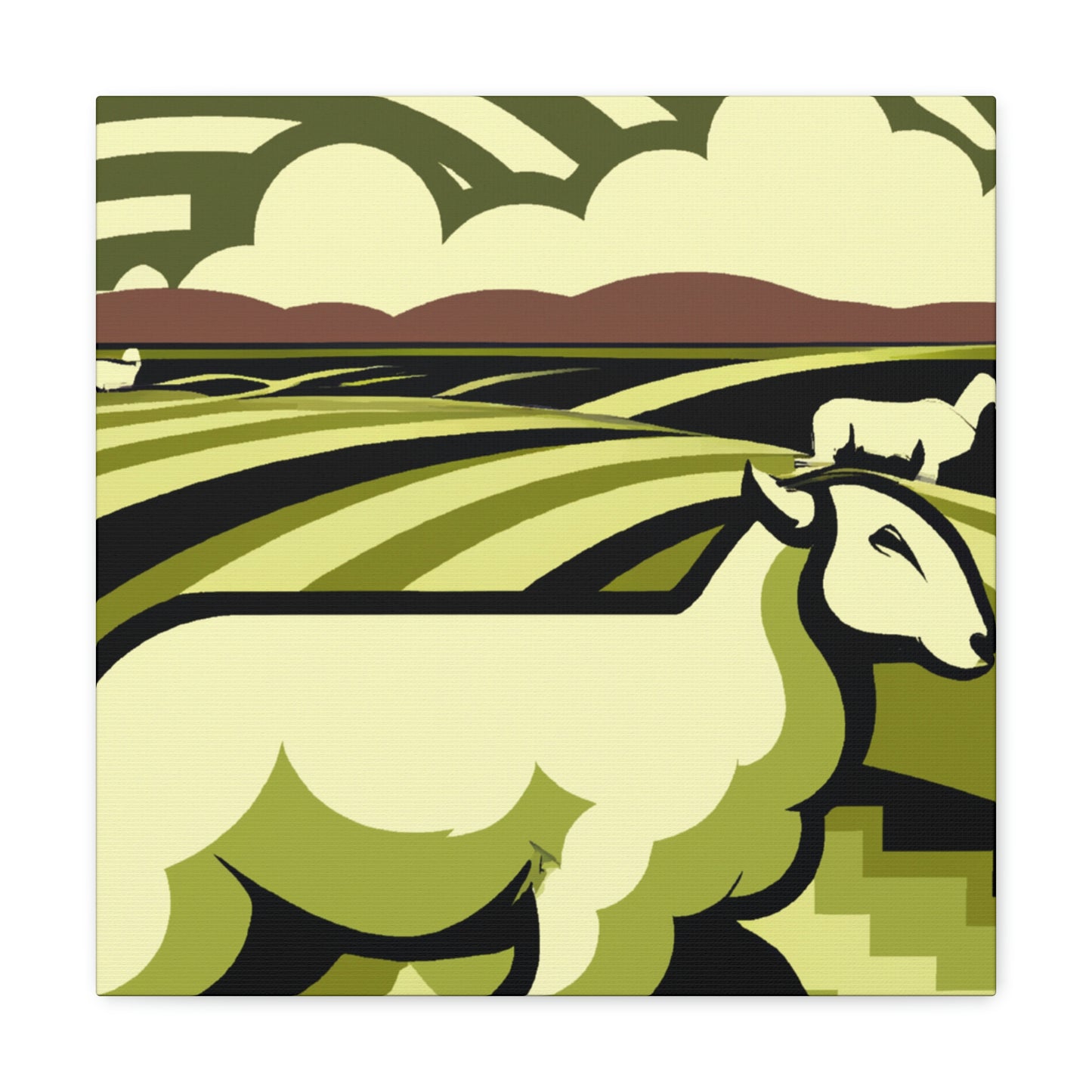 Sheep in Splendor. - Canvas