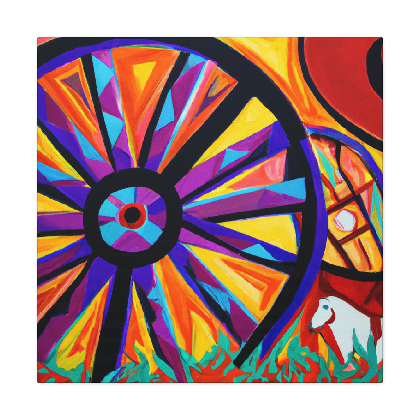 "Wagon Wheel Symphony" - Canvas