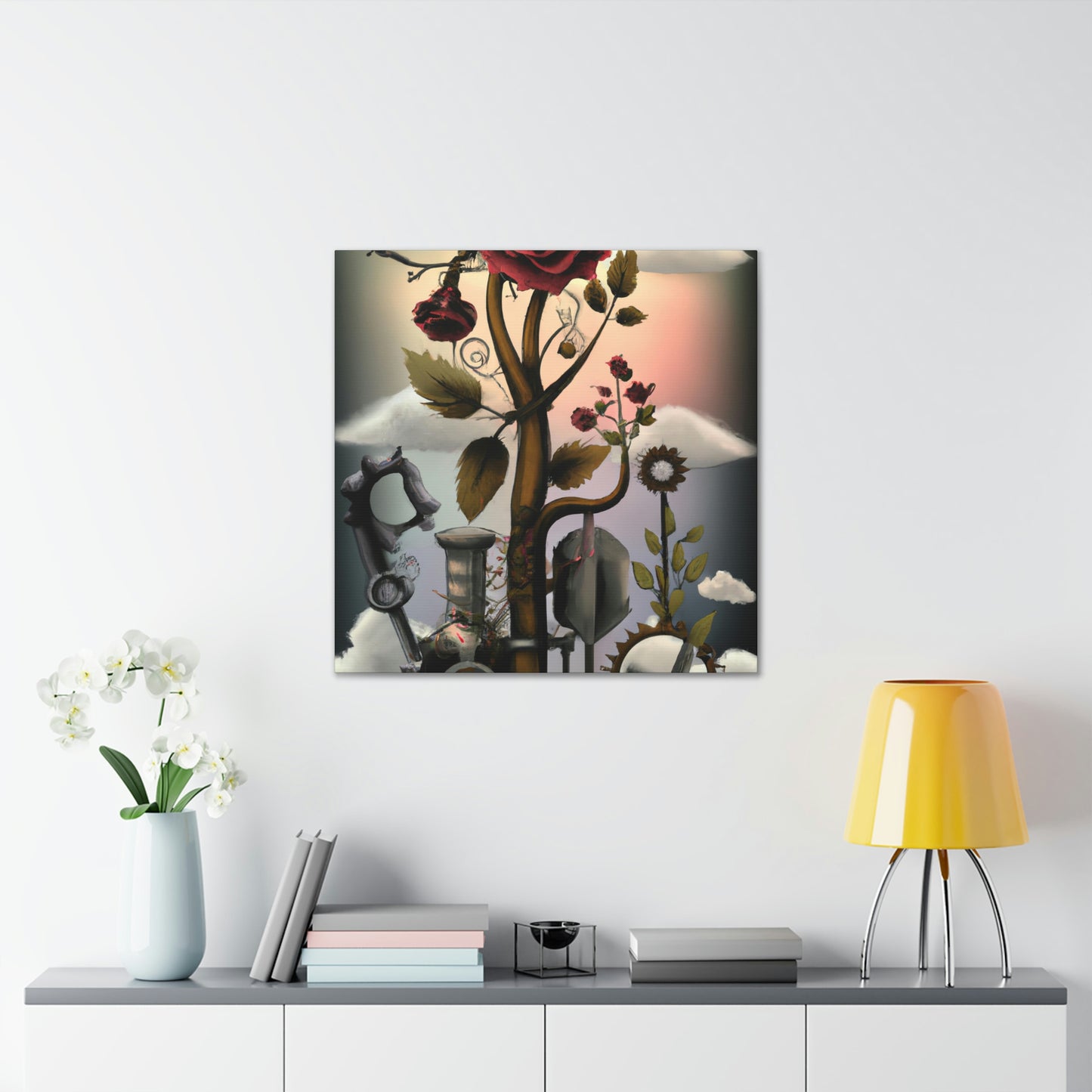 Rose and Brass Blooms - Canvas