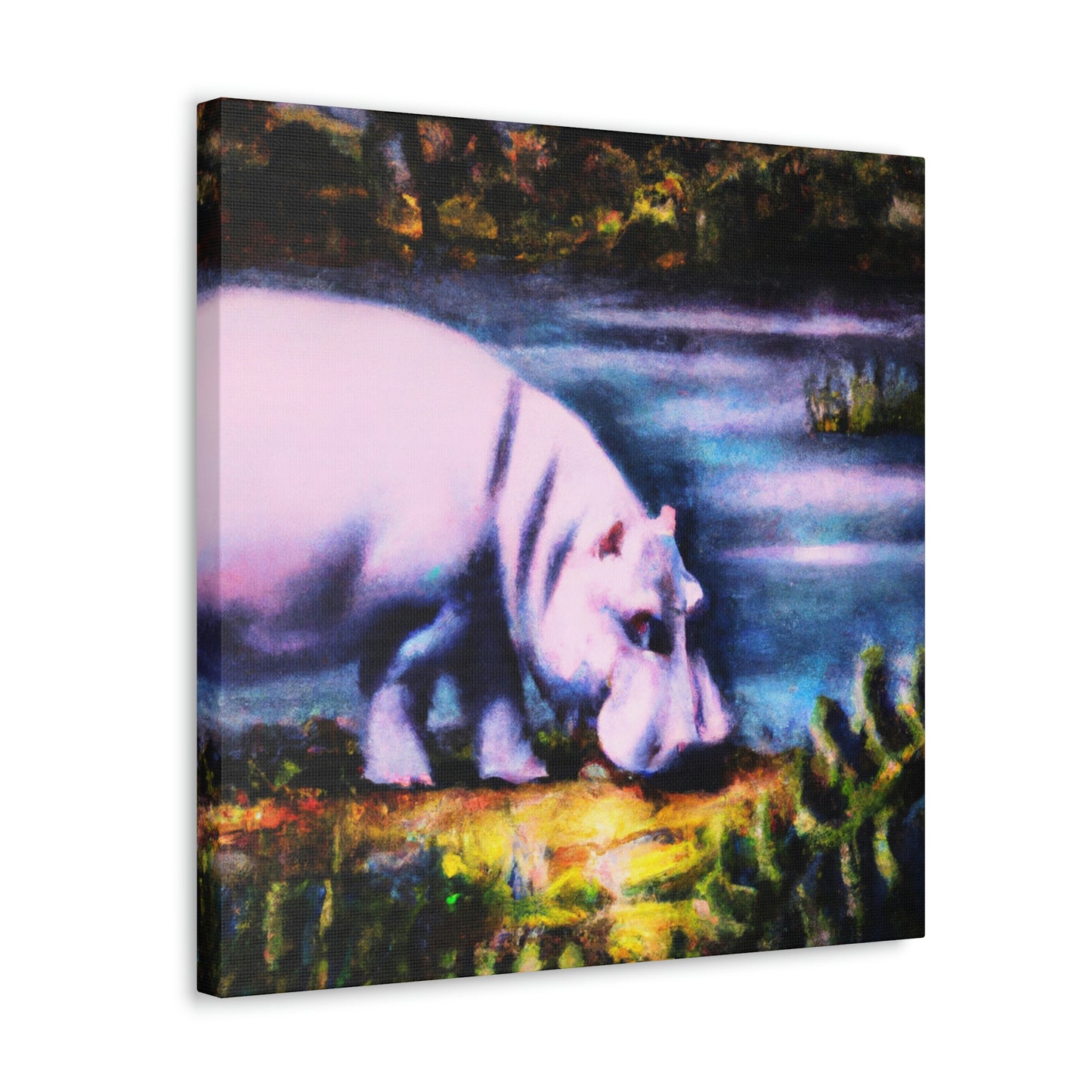 Hippo in Deco Style - Canvas