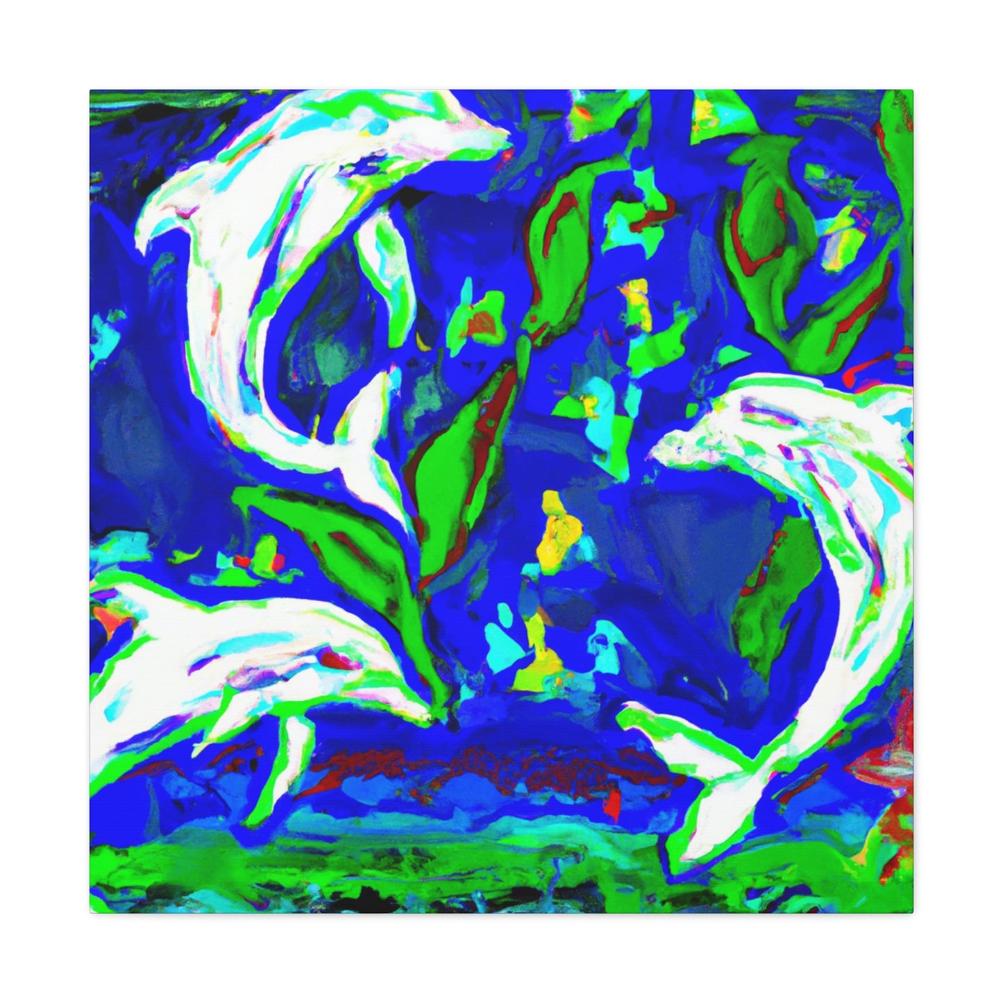 Dolphins Dance in Color - Canvas