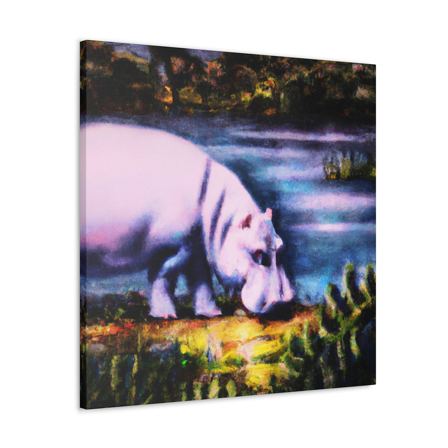 Hippo in Deco Style - Canvas