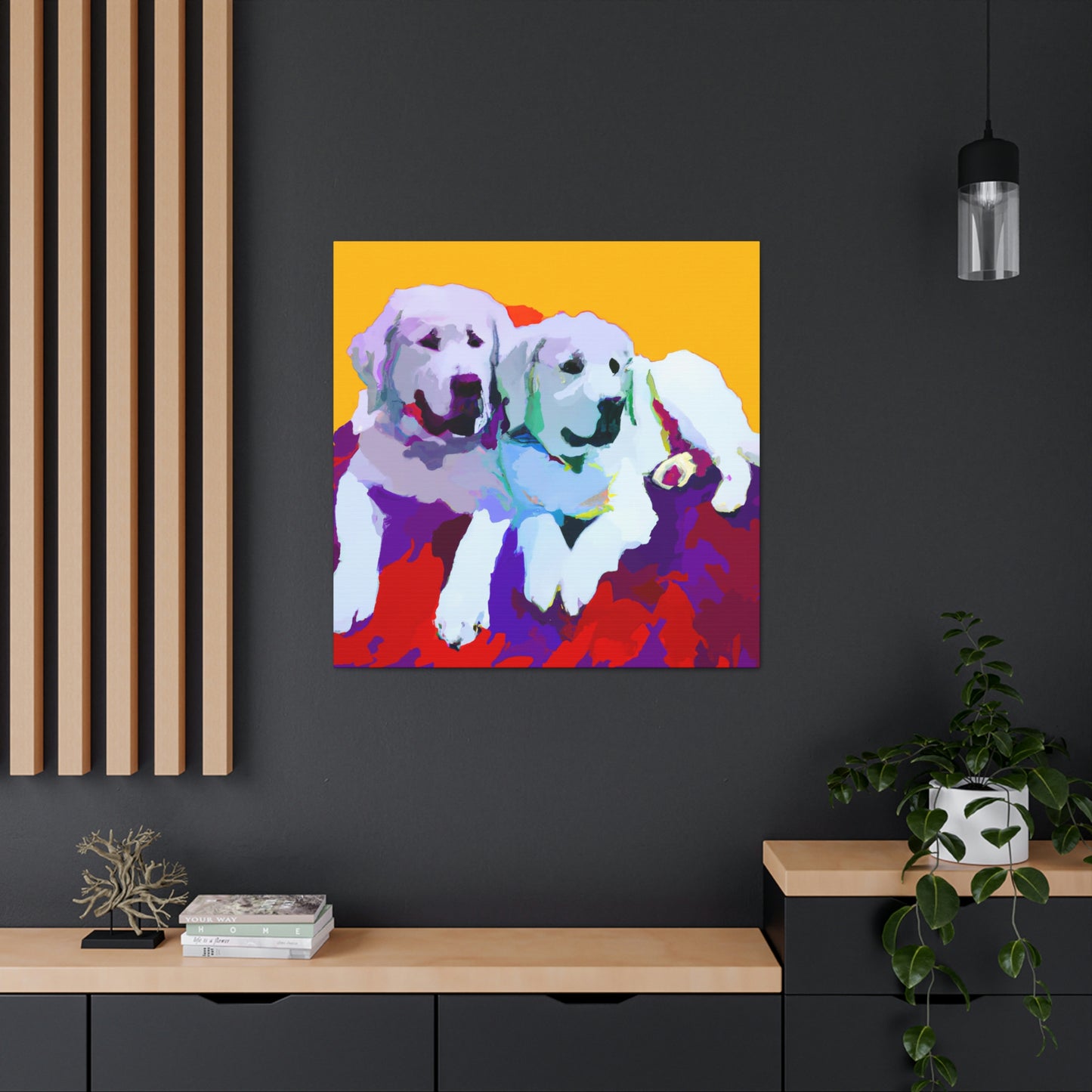 "Great Pyrenees Snowscape" - Canvas