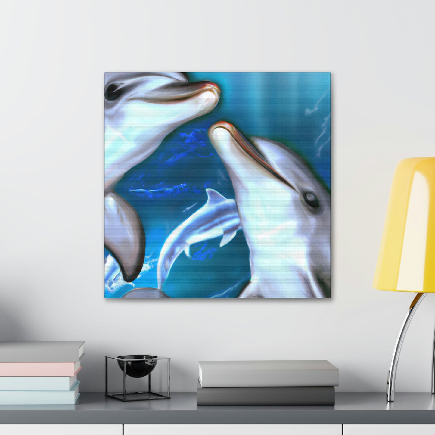 Dolphins on the Shore - Canvas