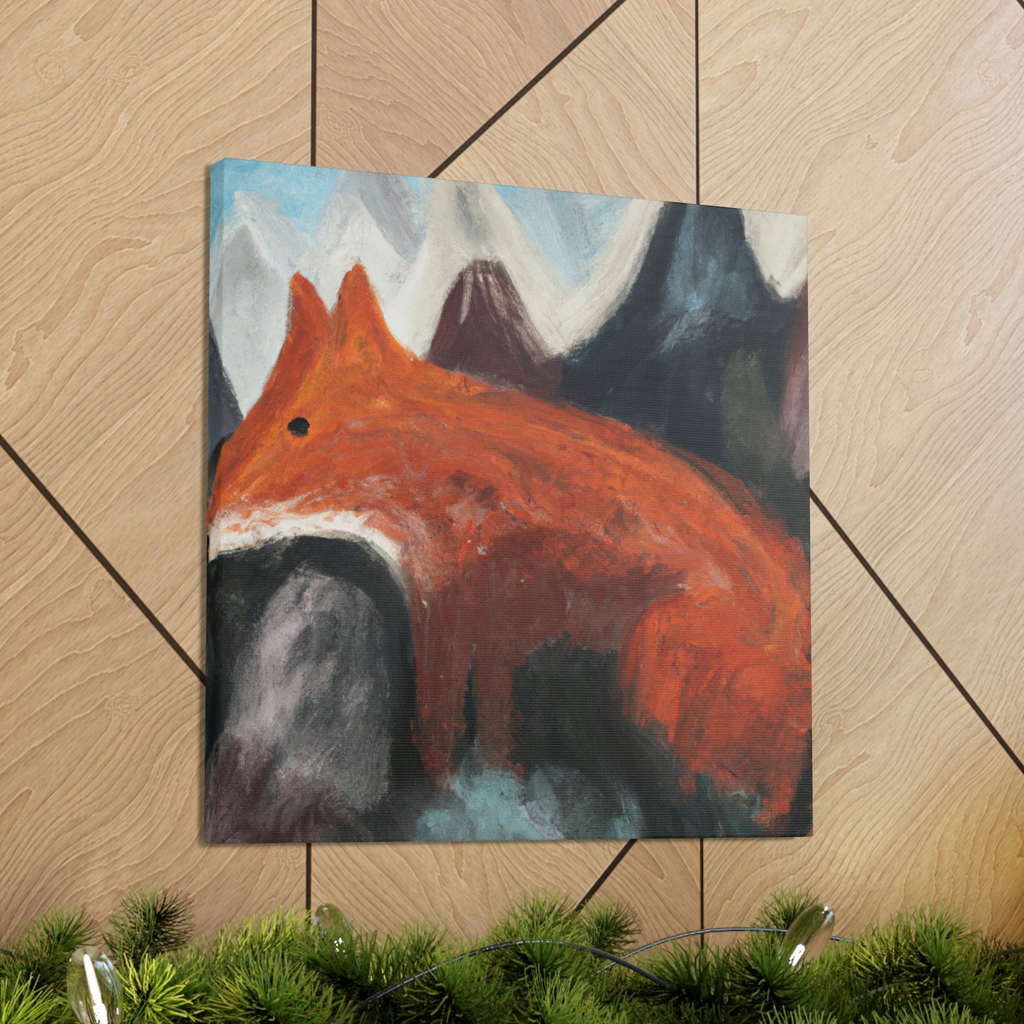 Fox in Moonlight Glow - Canvas