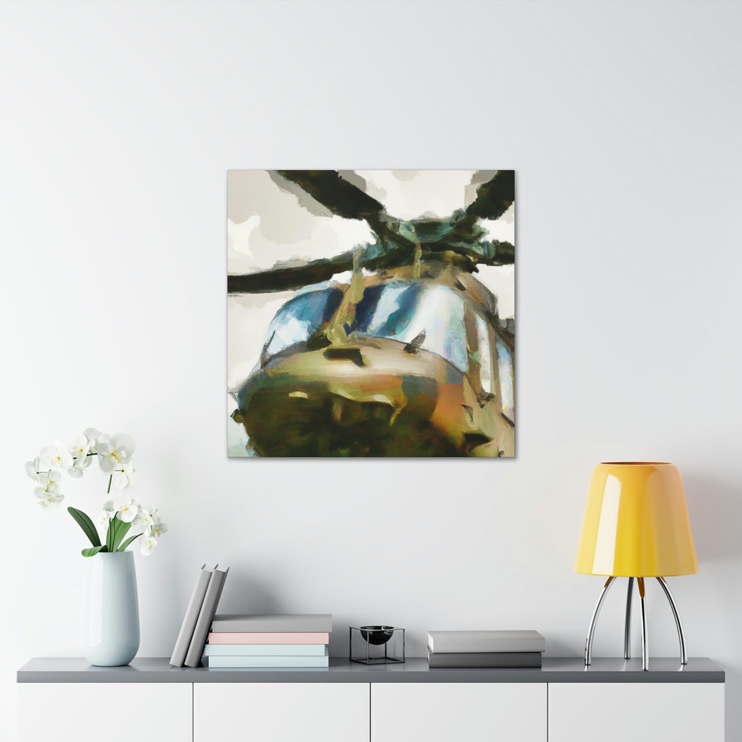 Helicopter in Flight - Canvas