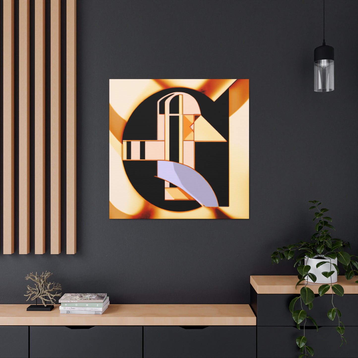 "Gleaming Art Deco Sun" - Canvas