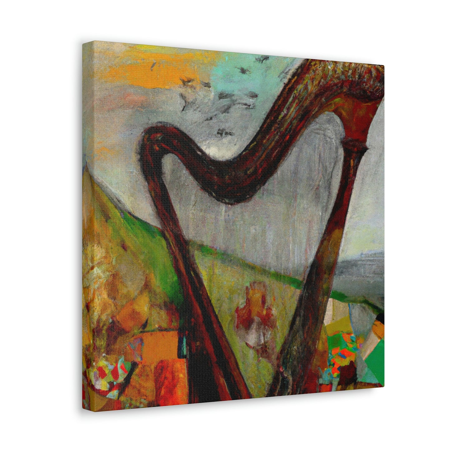 "Harp in Harmonious Colors" - Canvas