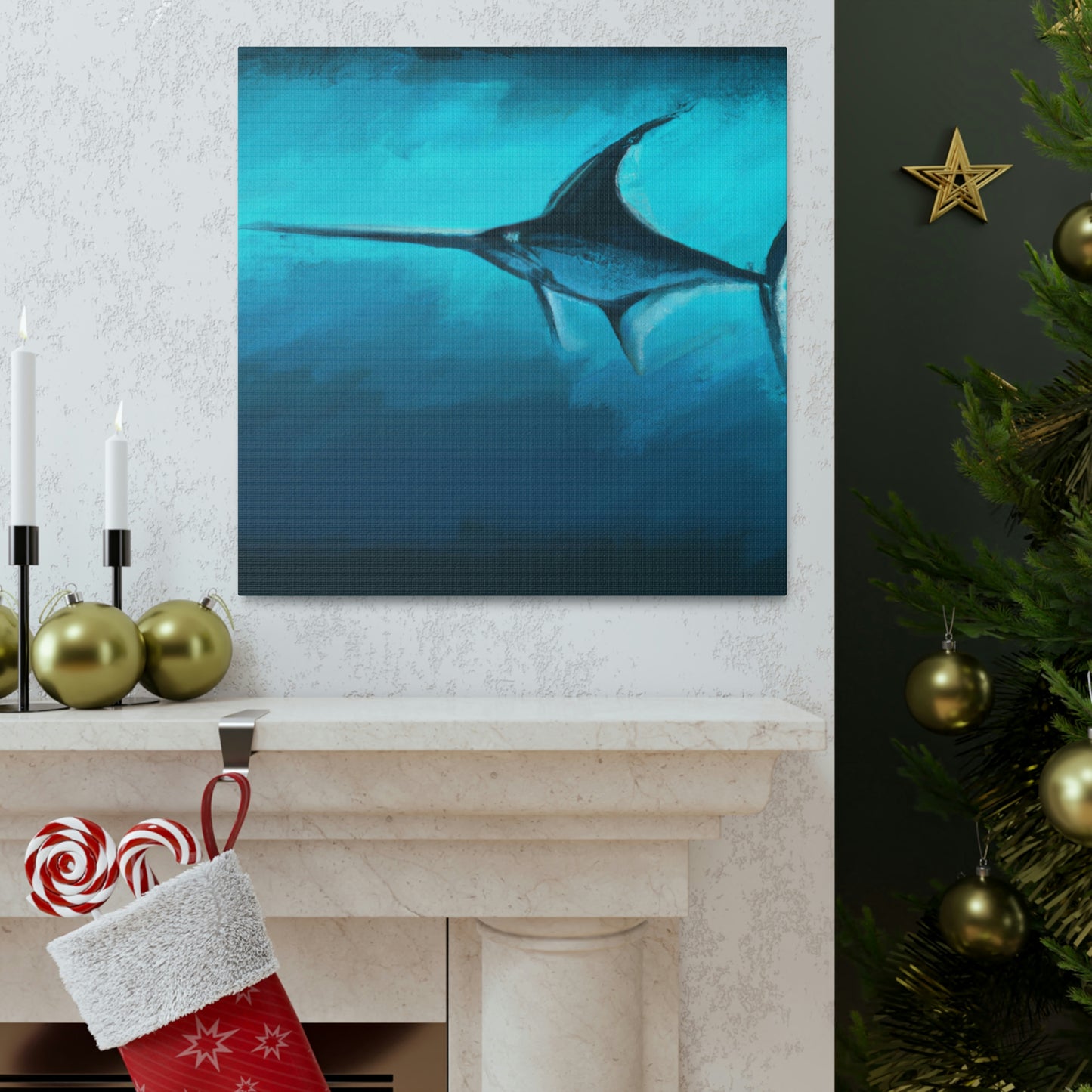 "Swordfish in Moonlight" - Canvas