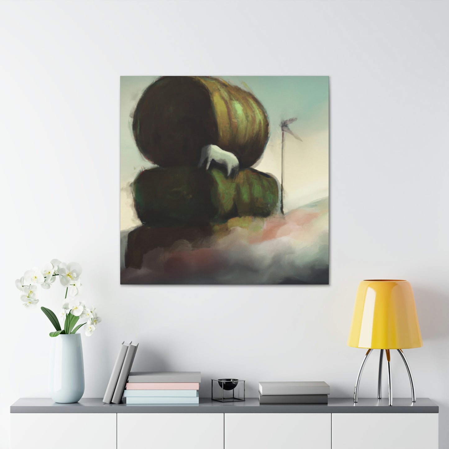 'Hay Bales in Dreamland' - Canvas