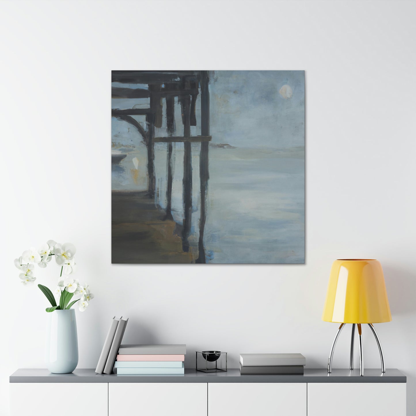 "Pier At Dusk Glows" - Canvas