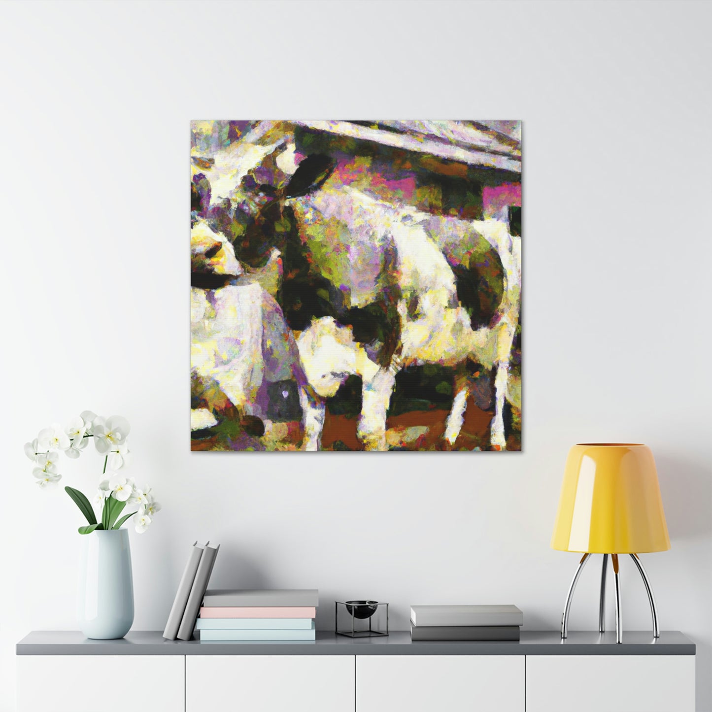 Milking a Countryside Cow - Canvas