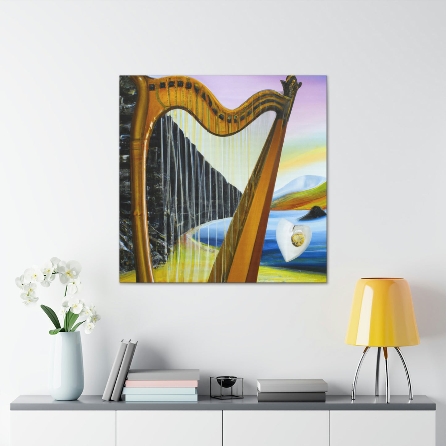 "Harp and Dreamscapes" - Canvas