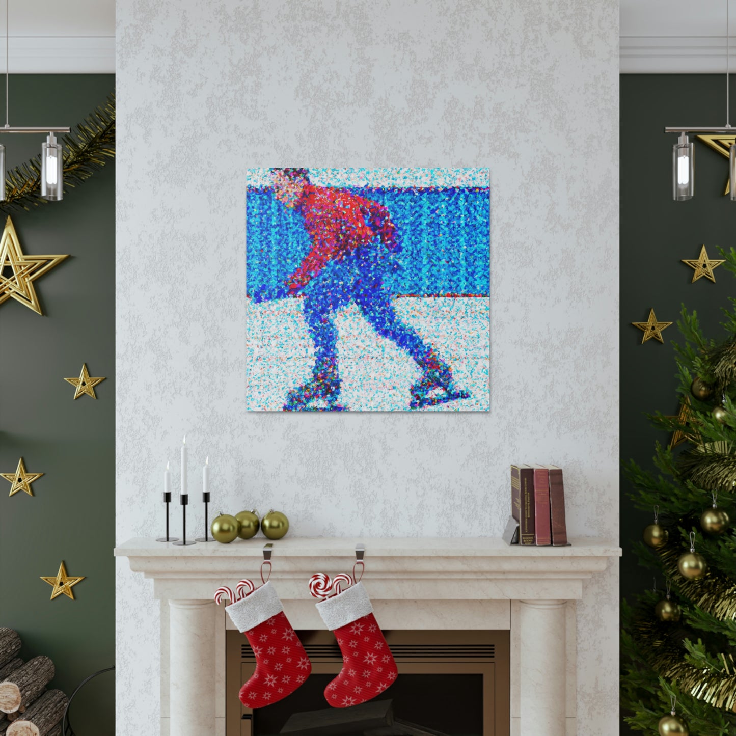 "Winter Ice Skaters" - Canvas