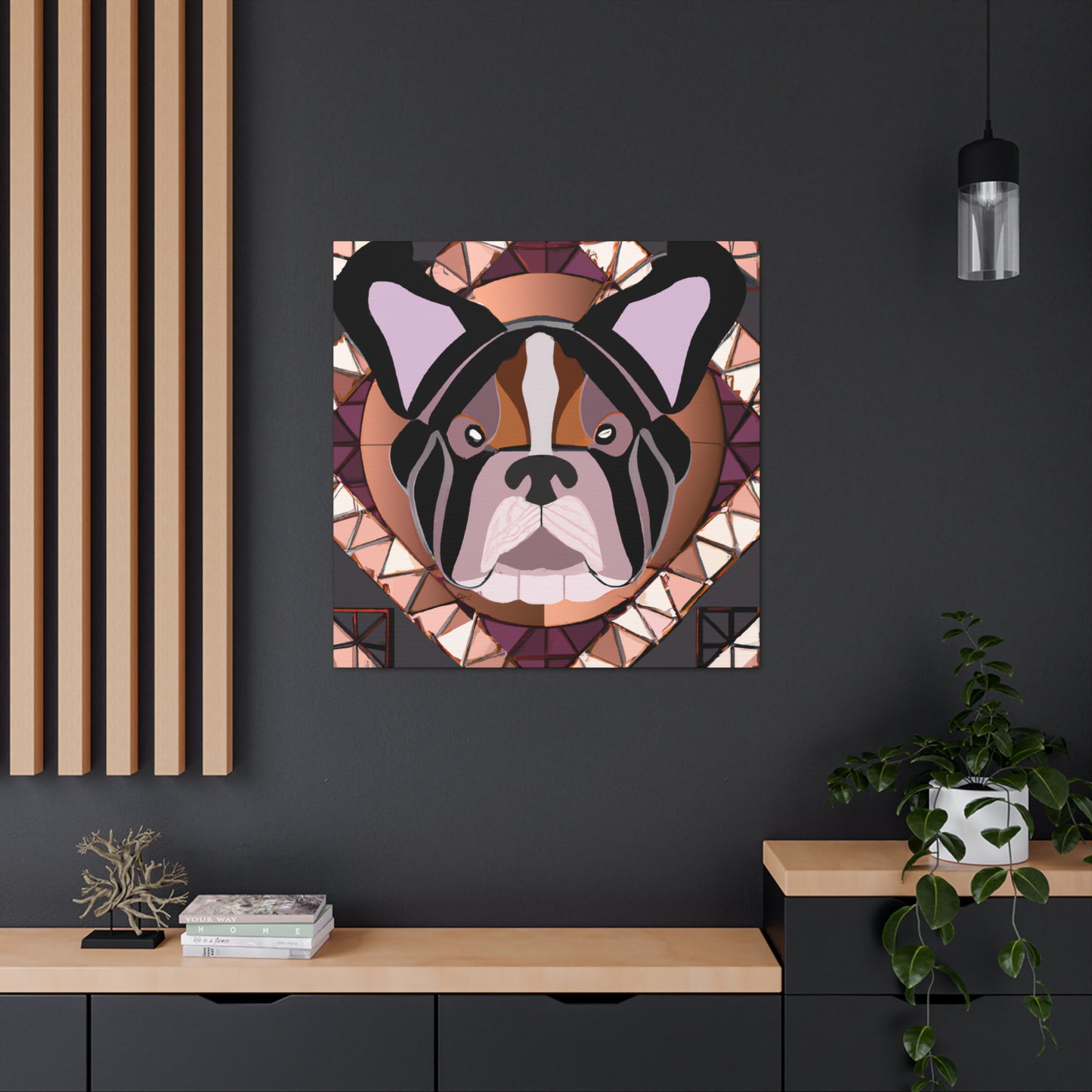 "Bulldog in Art Deco" - Canvas