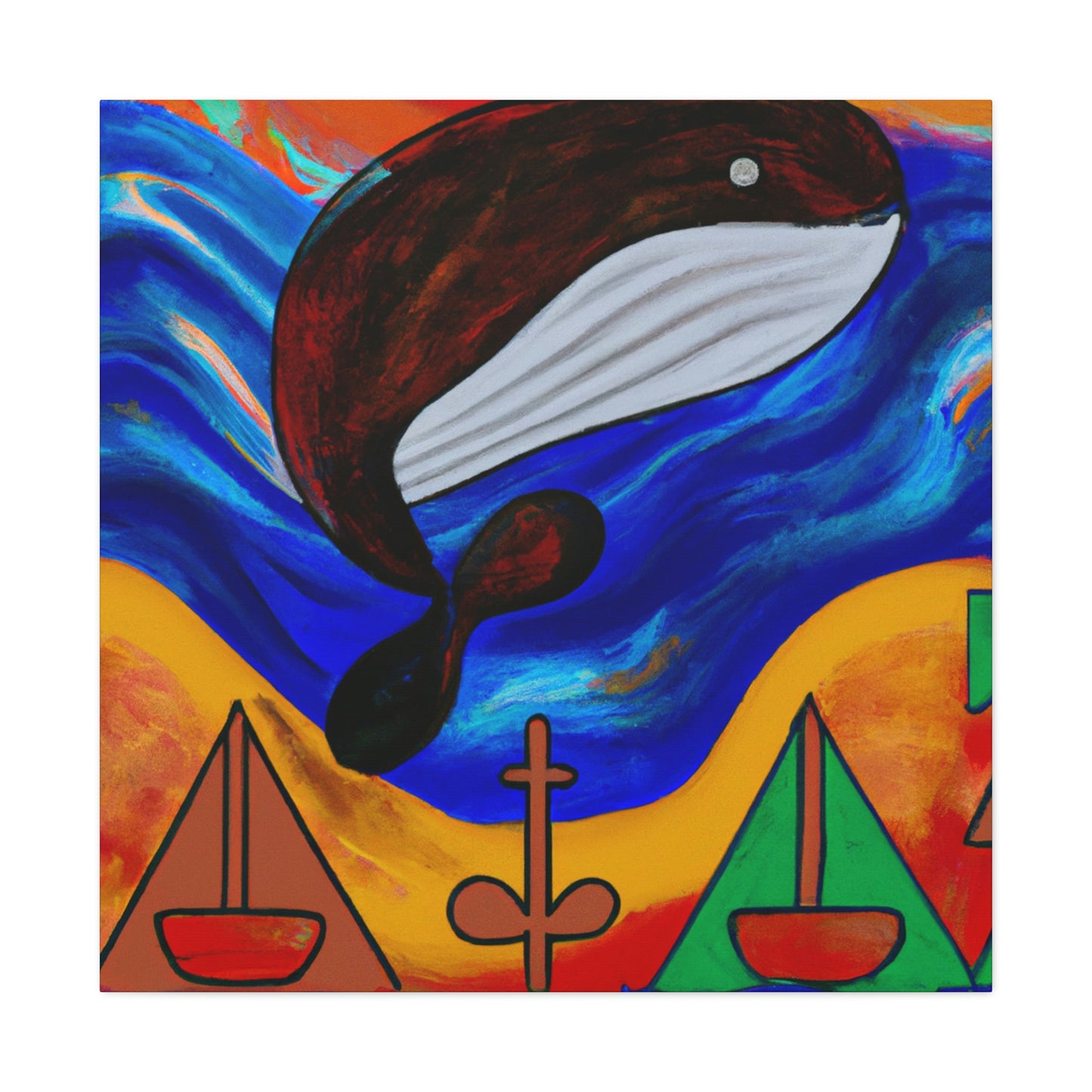 Whales in Blue Skies - Canvas