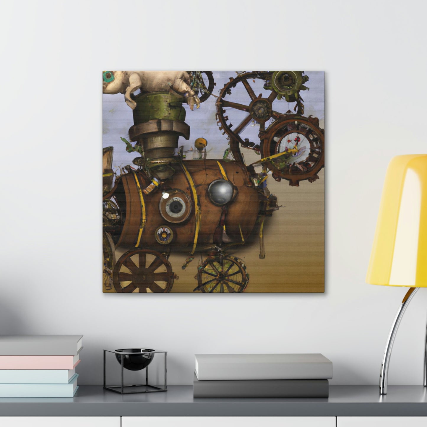 "The Clockwork Airship Over Egypt" - Canvas