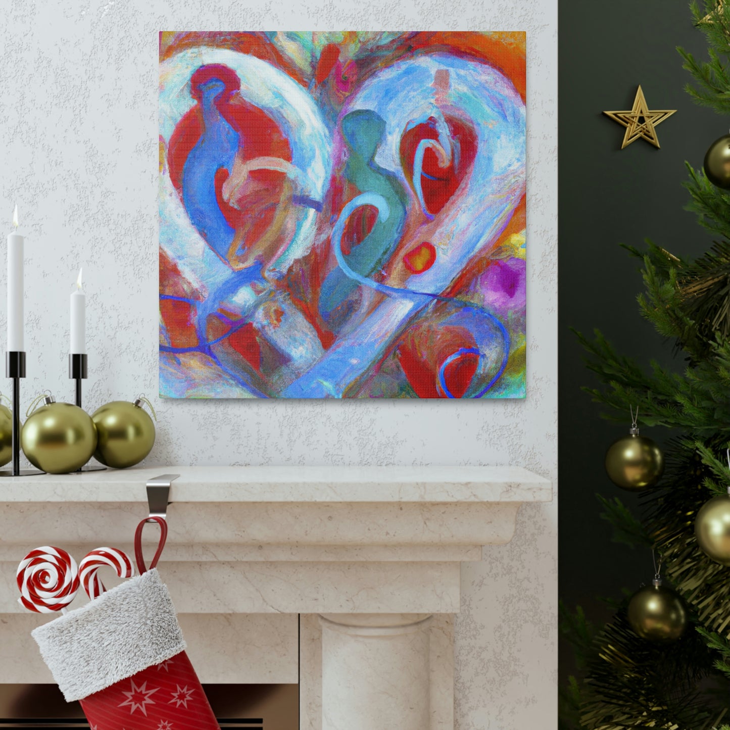 Twined Love Hearts - Canvas