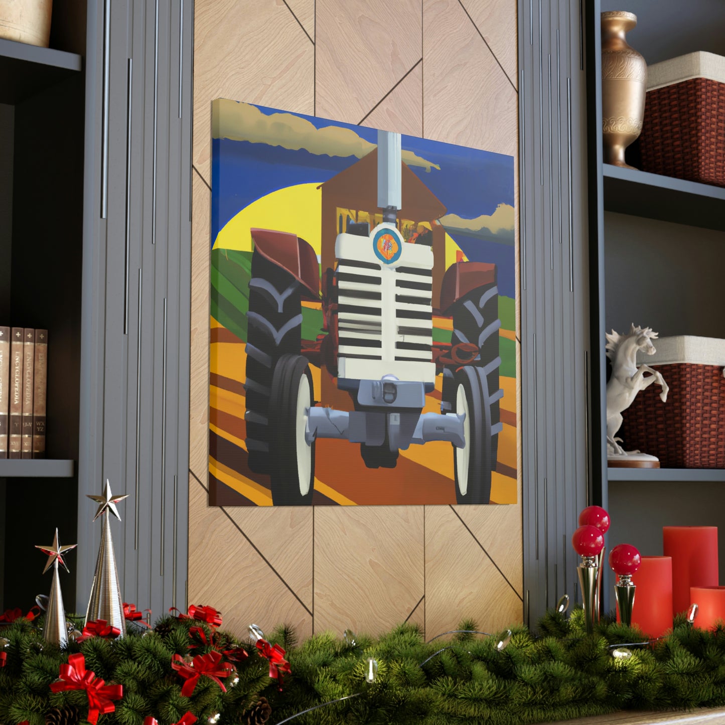 Tractor in Art Deco - Canvas