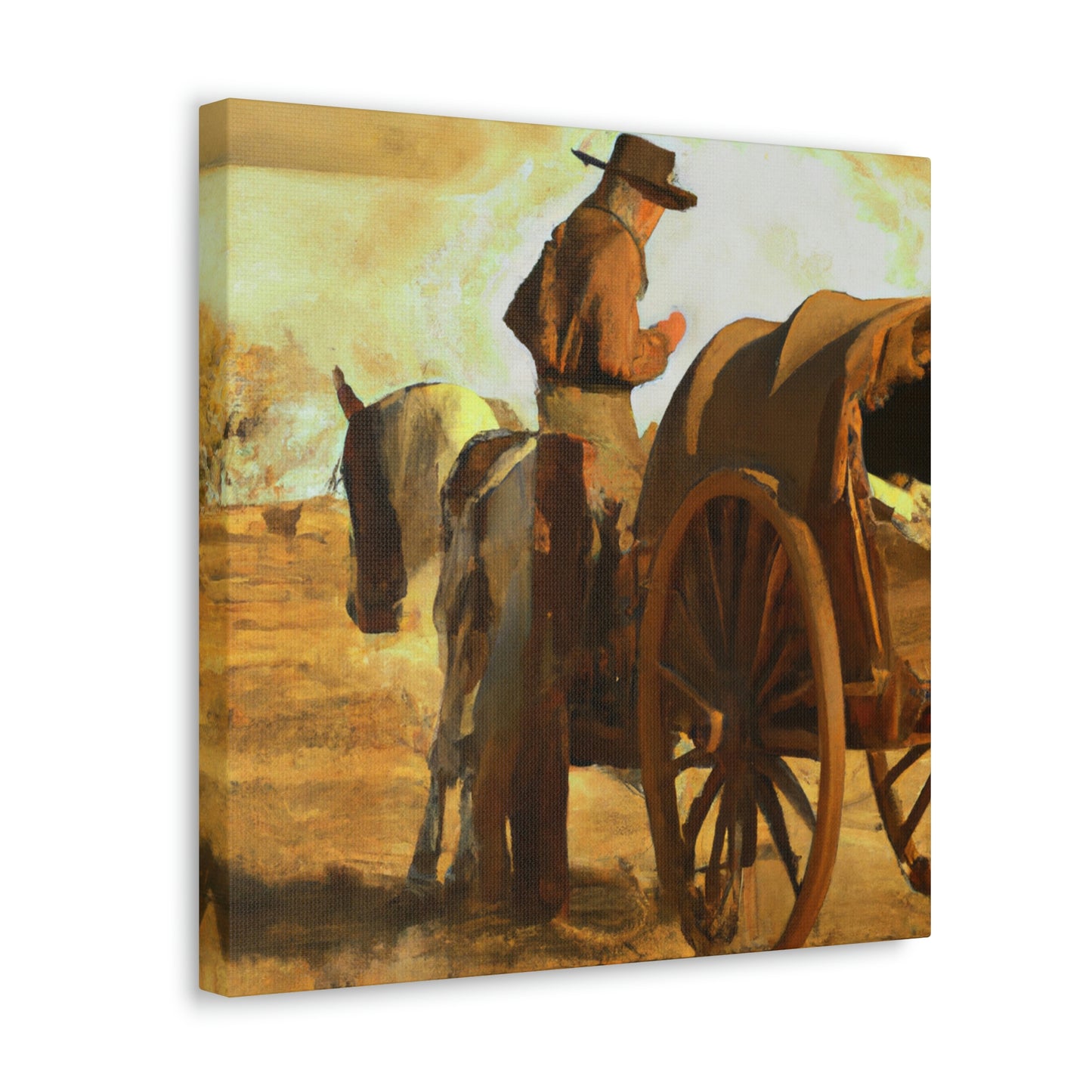 "Wagon Wheels Rolling On" - Canvas